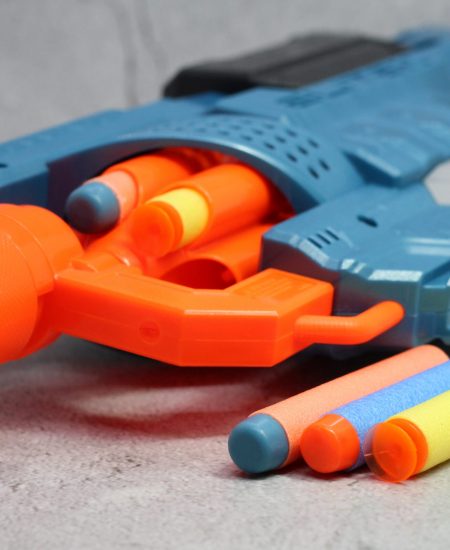 Foam bullet and gun toy, foam-based weaponry so close